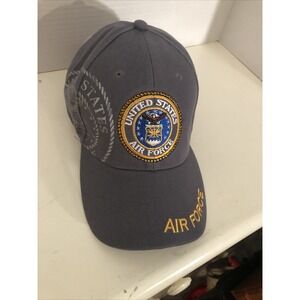 United States Air Force Baseball Cap Embroidered Adjustable One Size -Gray